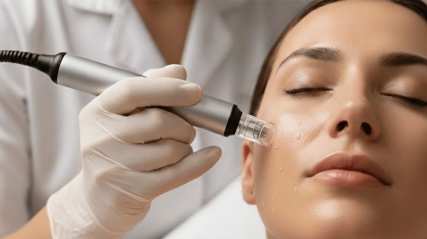 Sesión de dermapen con vitamina C en curso